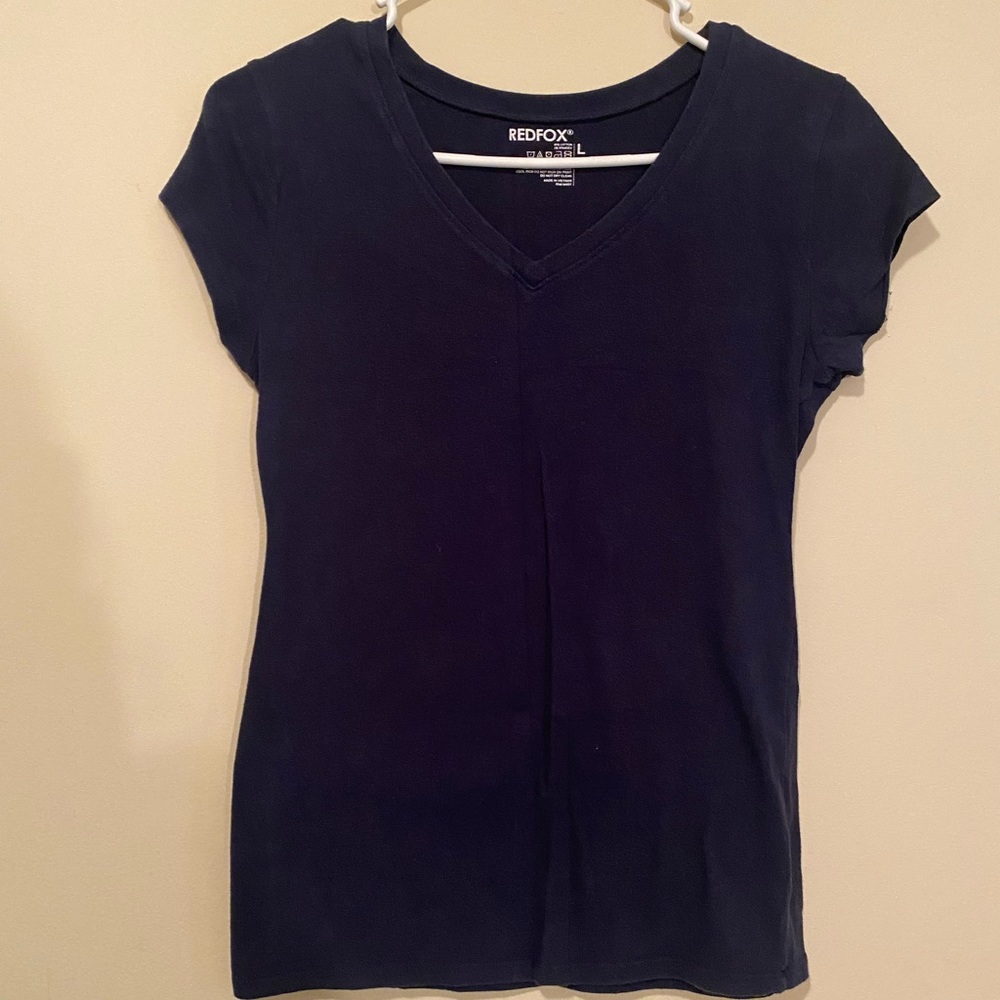 Red Fox navy blue tee